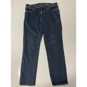 Gap Athletic Stretch Dark Wash Straight Leg Jeans Men Size 32x30 99% Cotton